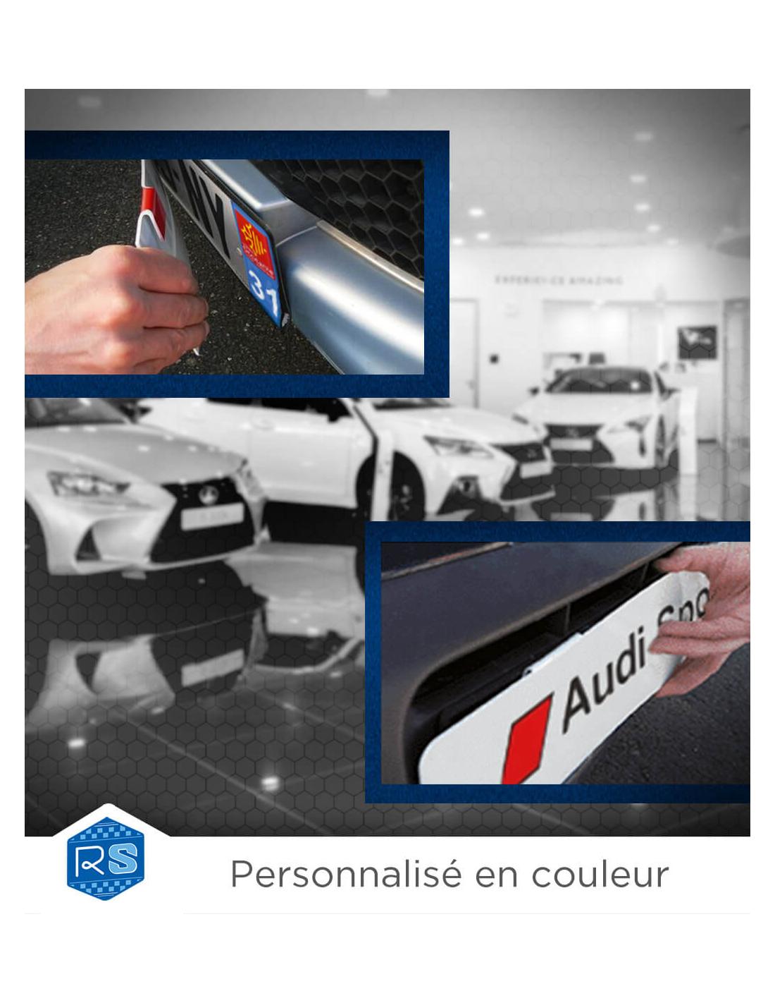Support plaque immatriculation personnalisé voiture France et